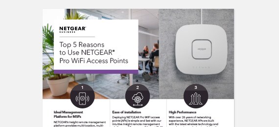 PDF OPENS IN A NEW WINDOW: NETGEAR Business Top 5 Reasons to use NETGEAR Pro WiFi Access Points PDF Flyer